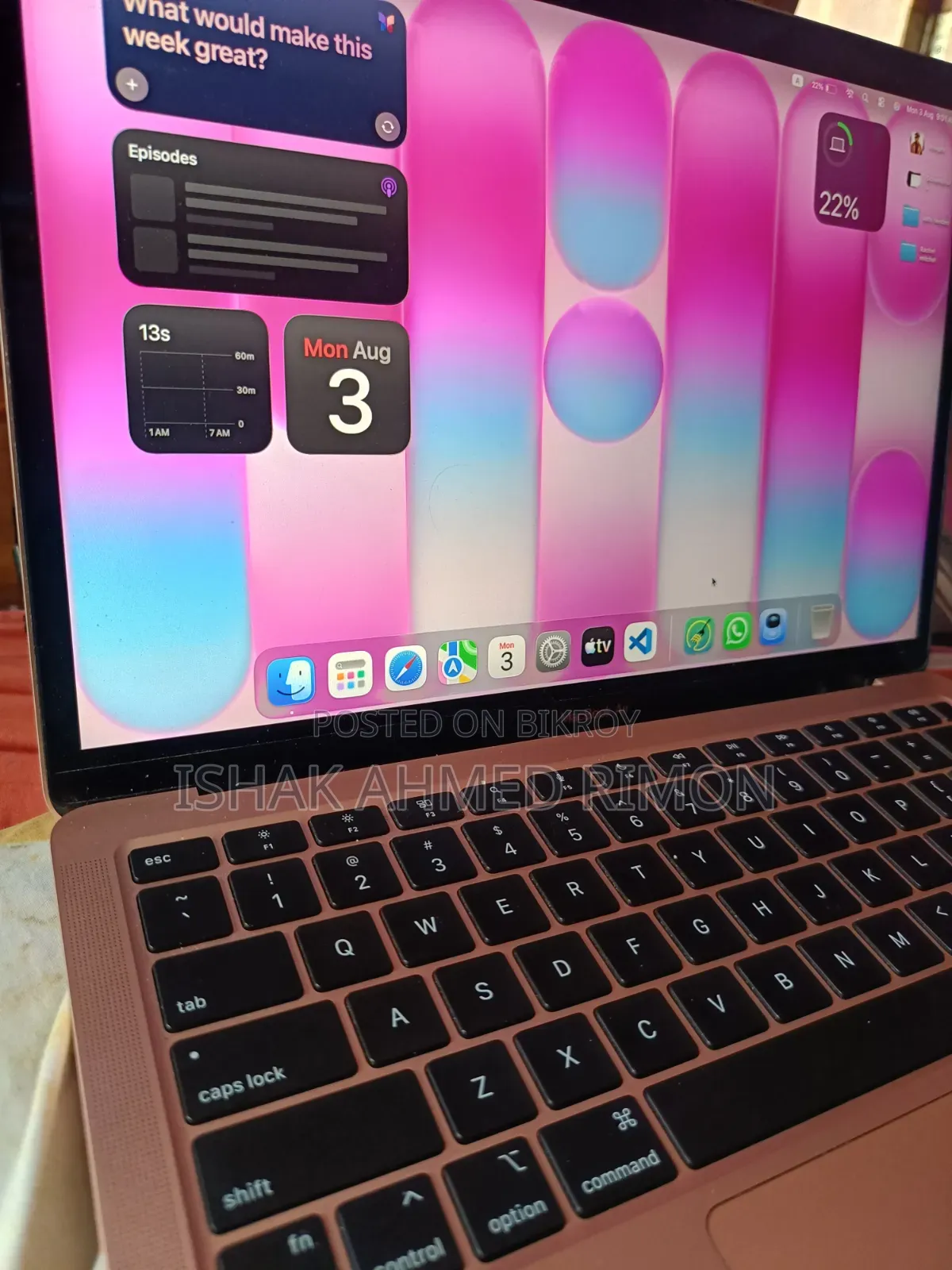 Laptop Apple MacBook Air 2020 M1 8GB Apple M1 Max SSHD (Hybrid) 256GB