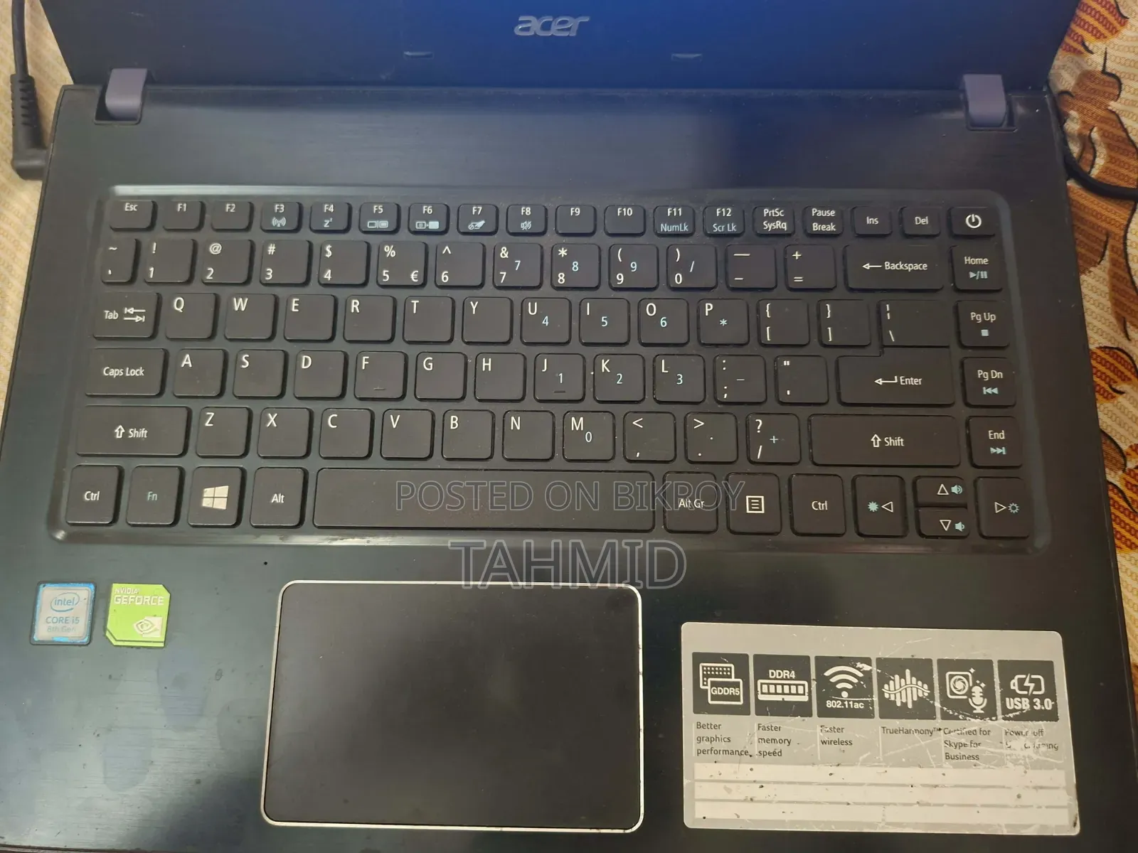Acer Laptop 8GB Intel Core i5 HDD+SSD 500GB