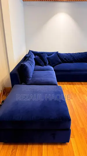 L-Shape Sofa (With Ottoman) - Shegun Wood