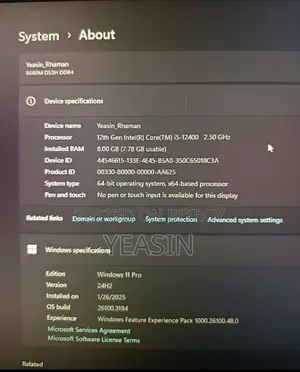 Desktop Computer 8GB Intel Core i5 SSD 1TB