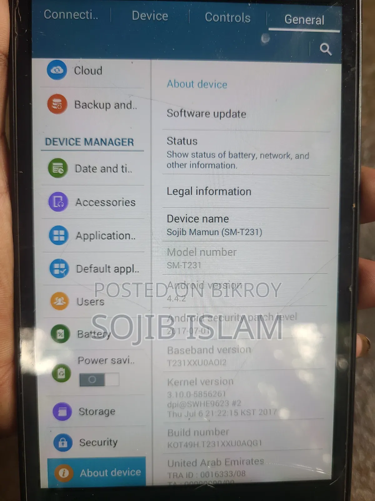 Samsung Galaxy Tab A SM-T285 8 GB Black