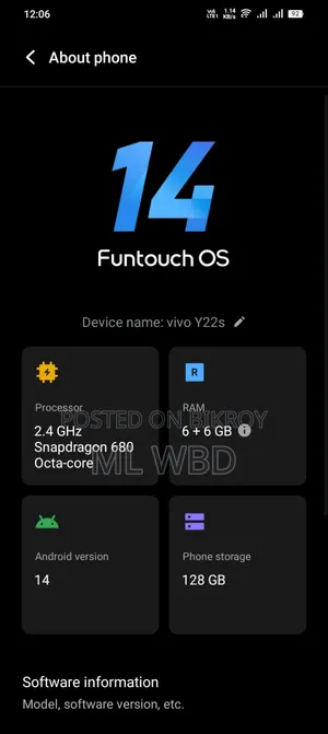 Vivo Y22s 128 GB Green