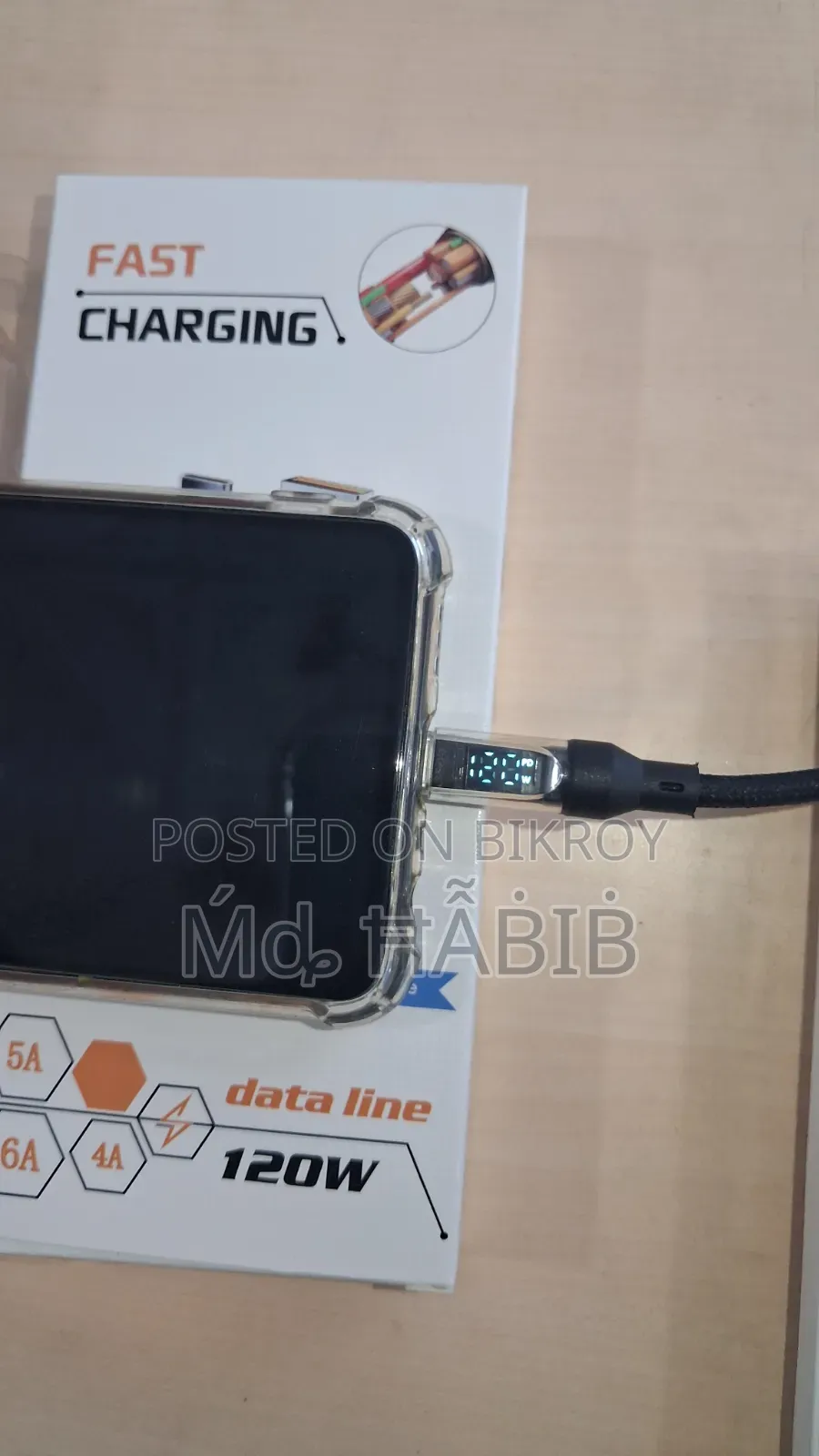 USB to Type-C charger cable available with support up to 120 watt