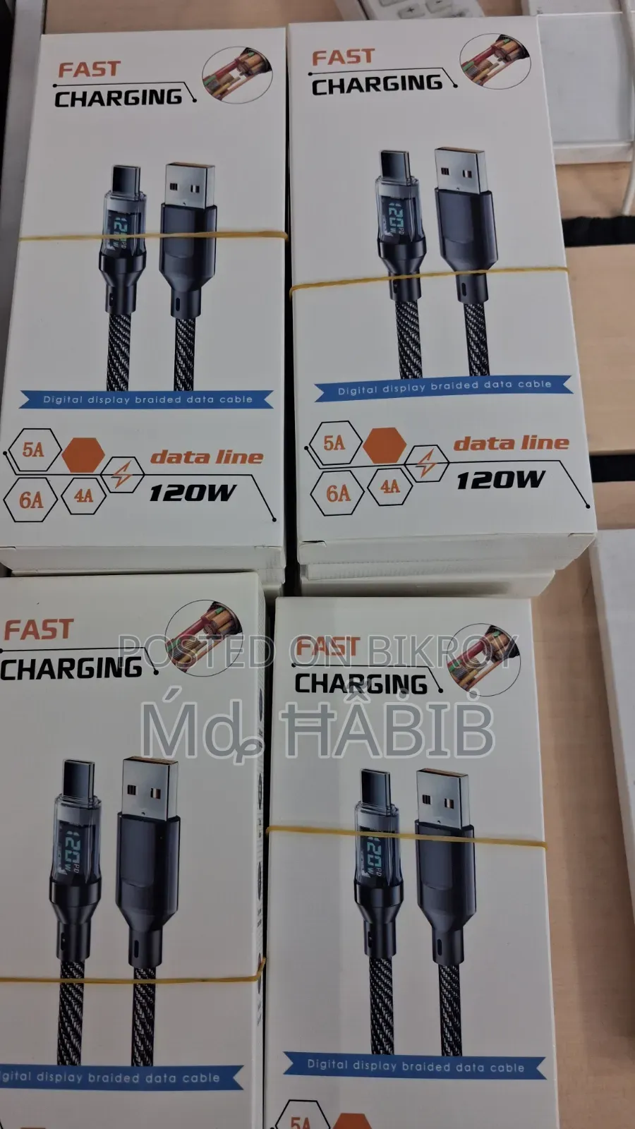 USB to Type-C charger cable available with support up to 120 watt