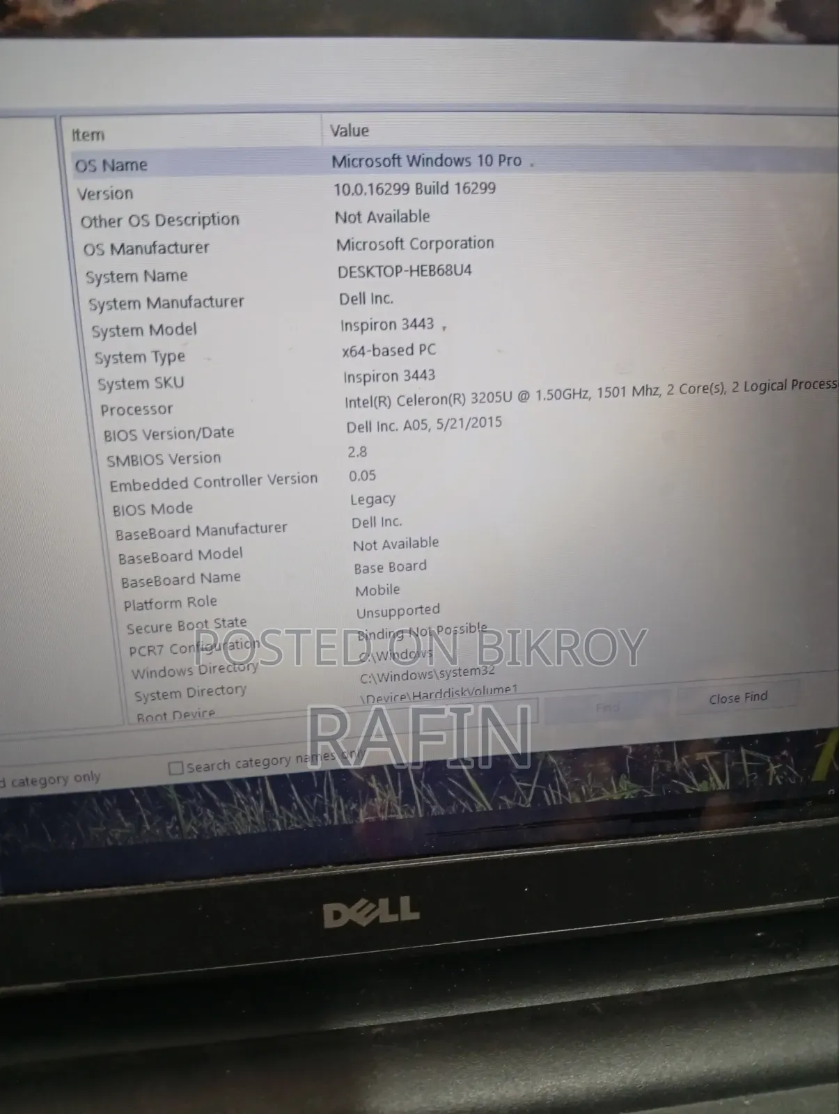 Laptop Dell Precision 5520 4GB Intel Celeron HDD+SSD 500GB