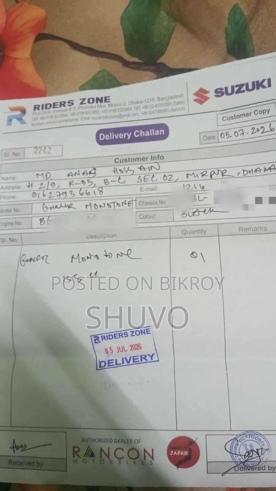 New Suzuki Gixxer 2026 Black