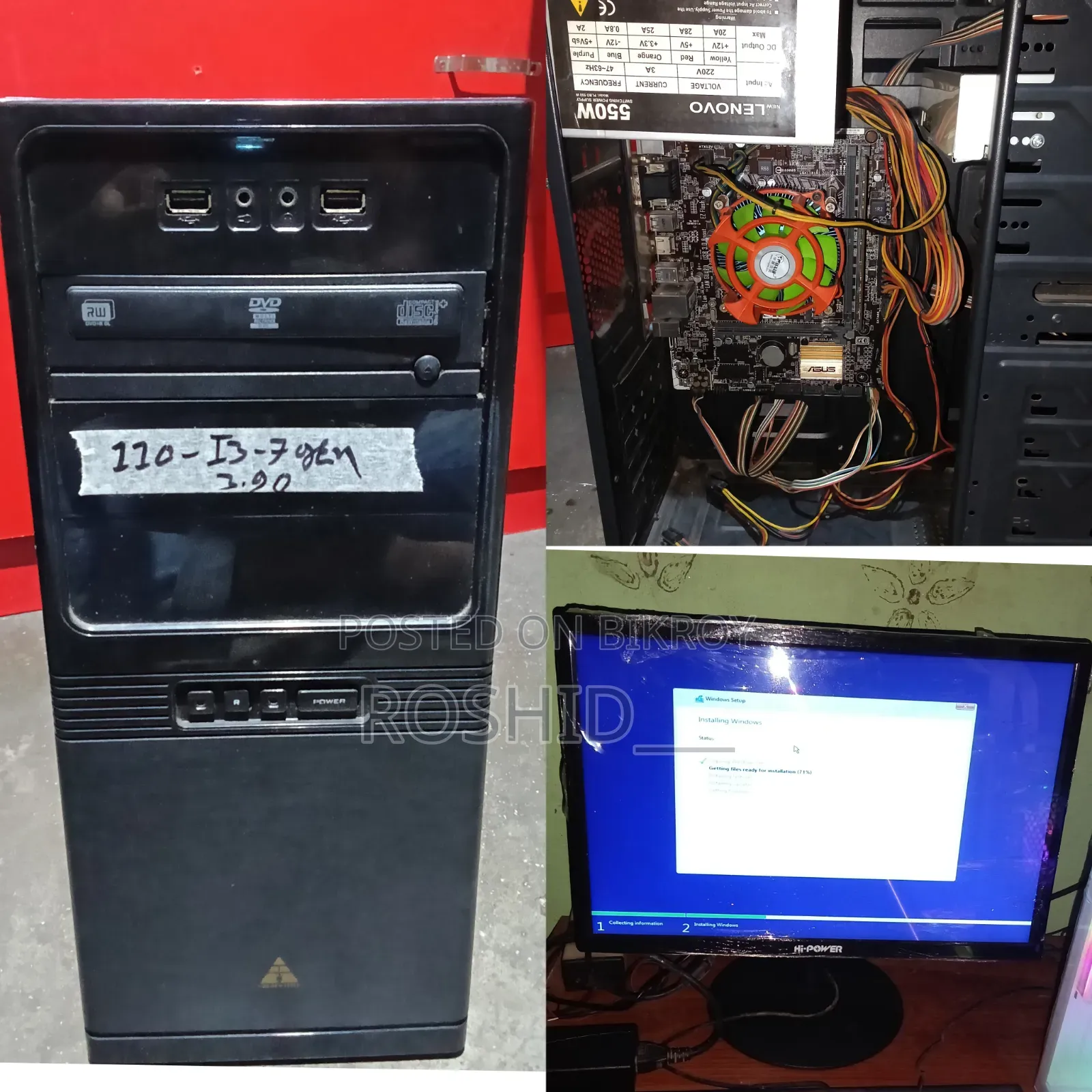 Desktop Computer Asus 8GB Intel Core i3 SSD 128GB