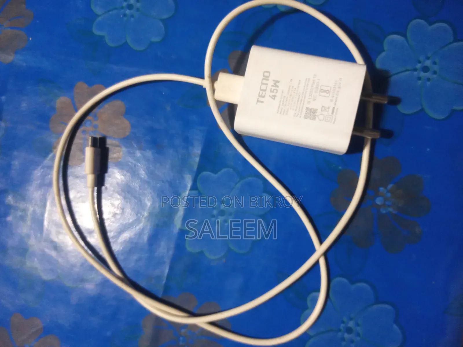 3 Month Used 45 Watt Tecno Charger