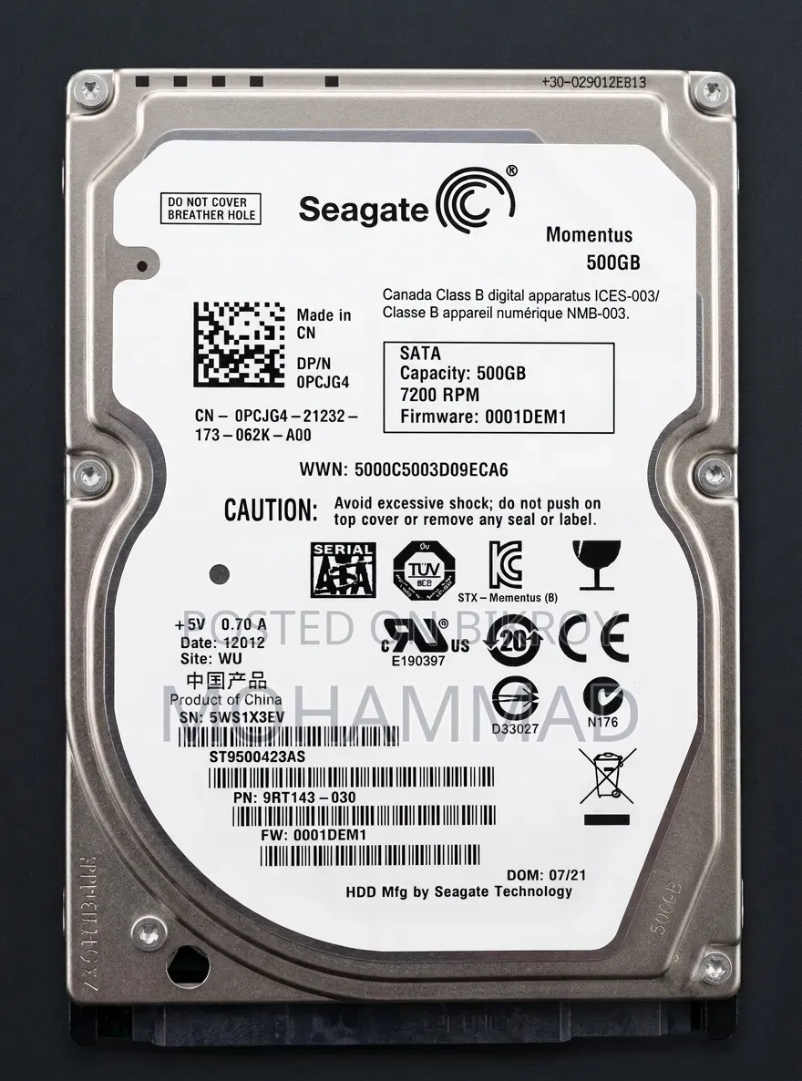 Seagate Momentus 500gb 7200rpm Sata Laptop HDD – St9500423as