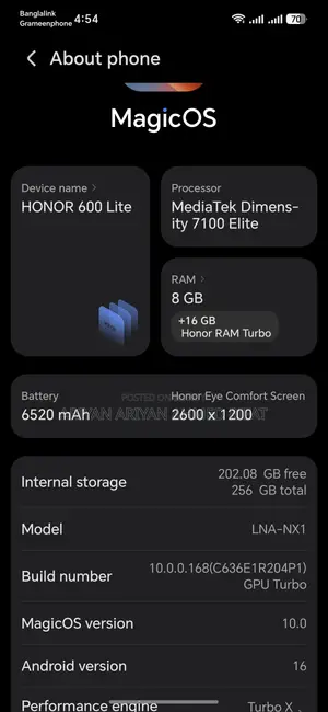 নতুন Honor ২৫৬ জিবি ব্ল্যাক