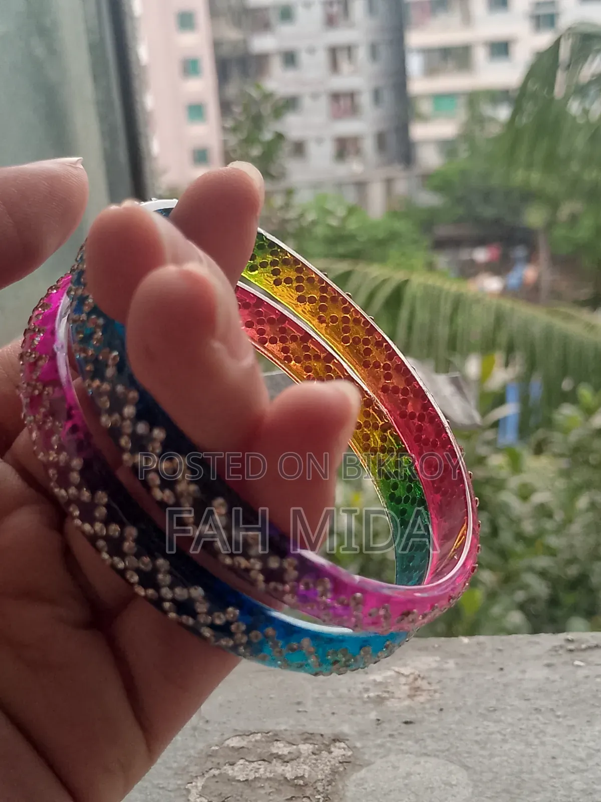 Premium Rainbow Glass Bangles With Gift Box (From Kacher Churi)