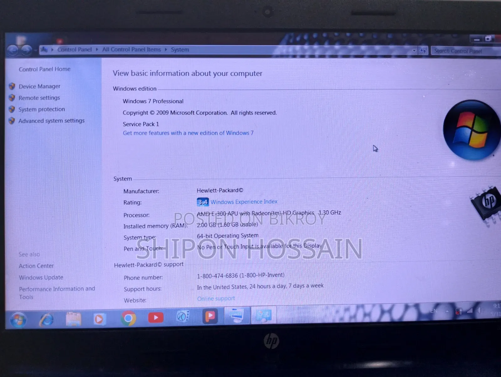 Laptop HP Compaq Presario M2000 2GB AMD HDD+SSD 512GB