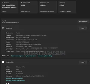 Laptop HP 255 16GB AMD Ryzen 7 SSD 512GB