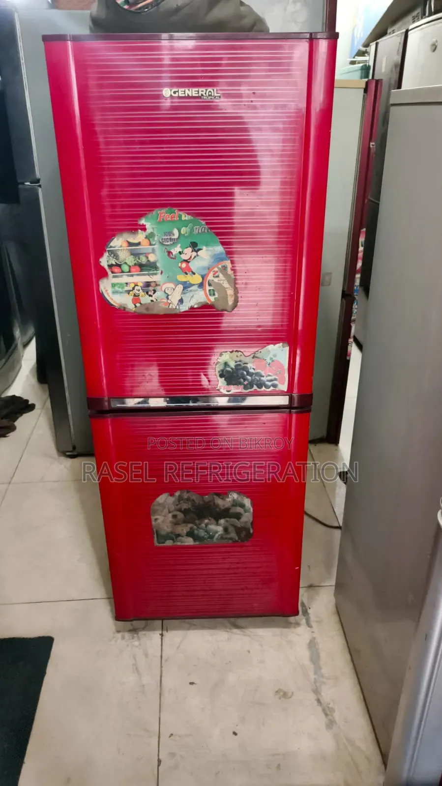 Red 15 CFT LG running fridge for sale.