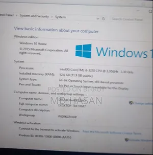 Desktop Computer 12GB Intel Core I3 SSD 128GB