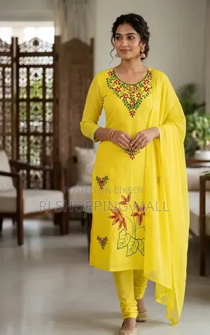 Embroidery Cotton Three Piece Hand Made