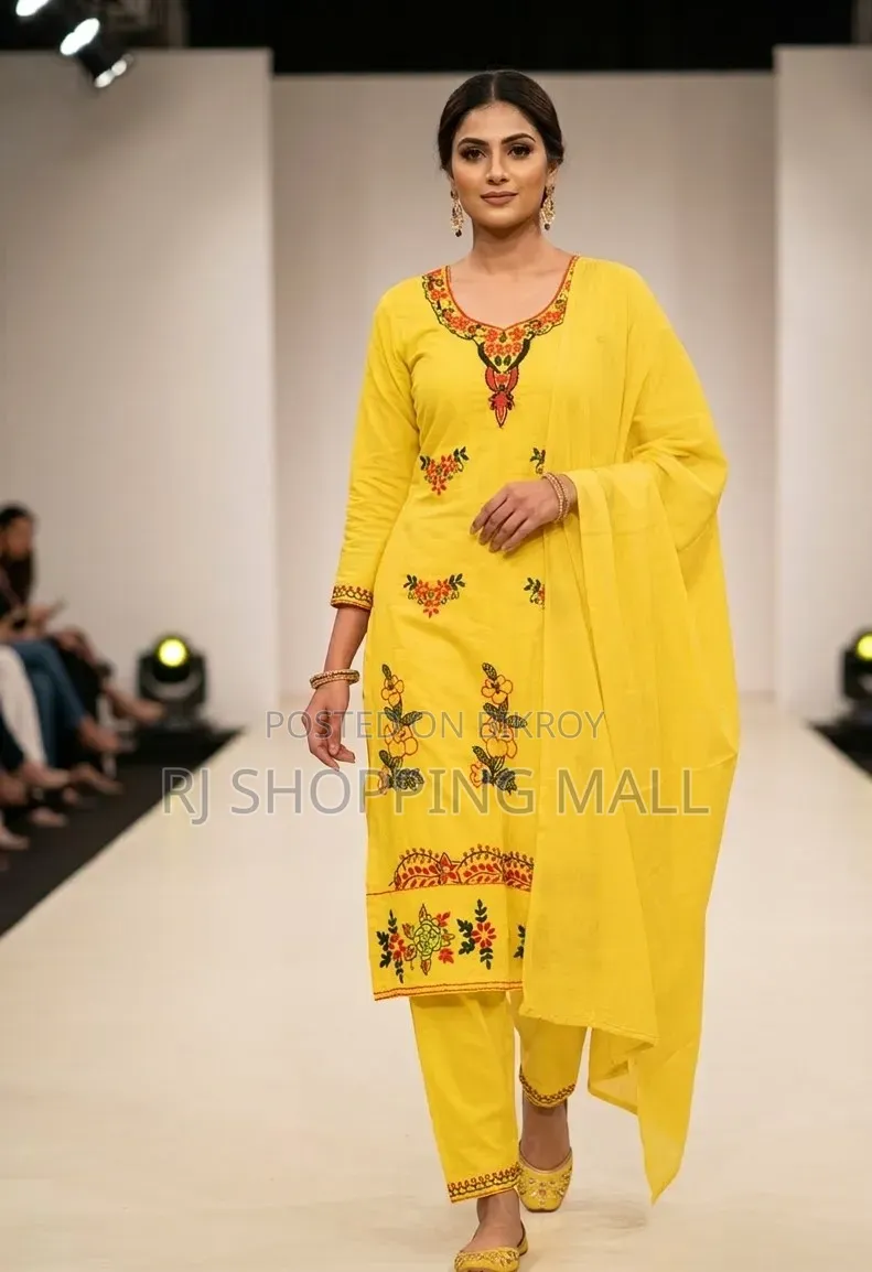 Embroidery Cotton Three Piece Hand Made