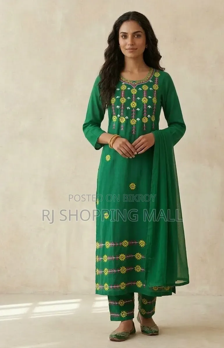 Embroidery Cotton Three Piece Hand Made