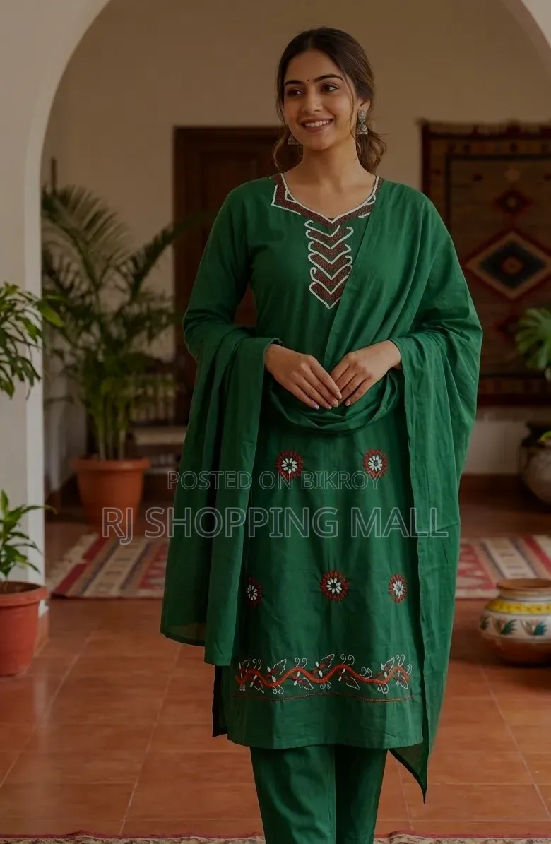 Embroidery Cotton Three Piece Hand Made