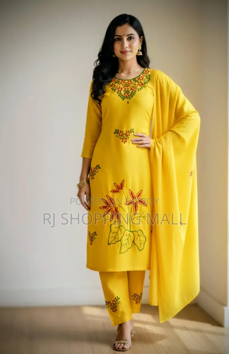 Embroidery Cotton Three Piece Hand Made