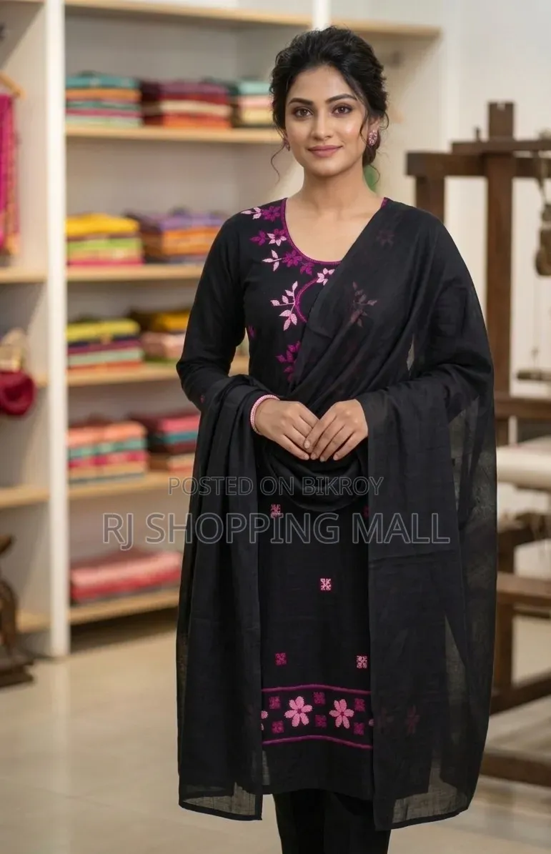 Embroidery Cotton Three Piece Hand Made