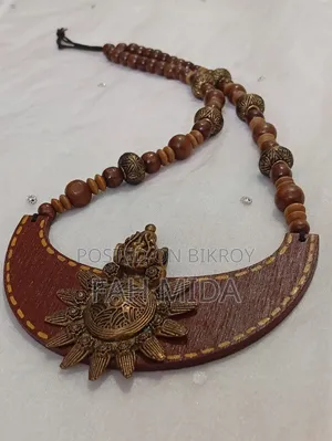 Handcrafted Wooden Statement Necklace | Perfect for Bangali Look