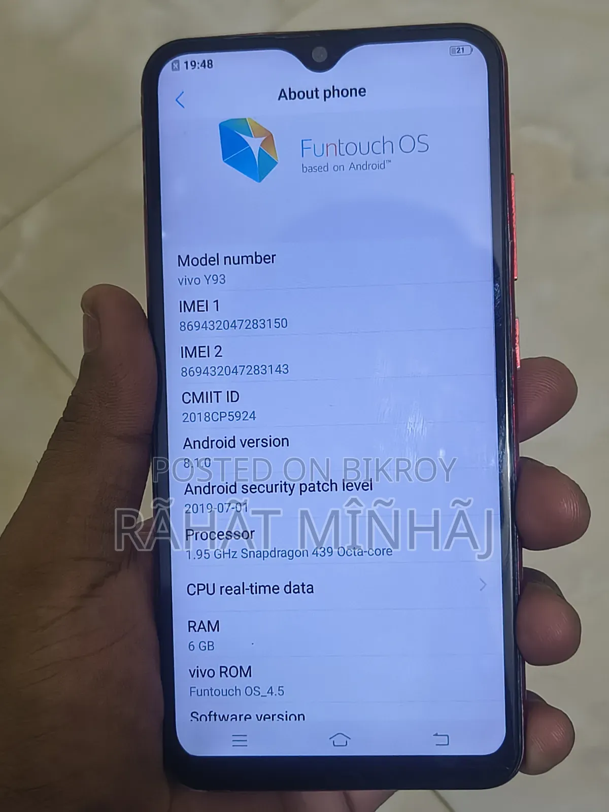 Vivo Y93 128 GB Red