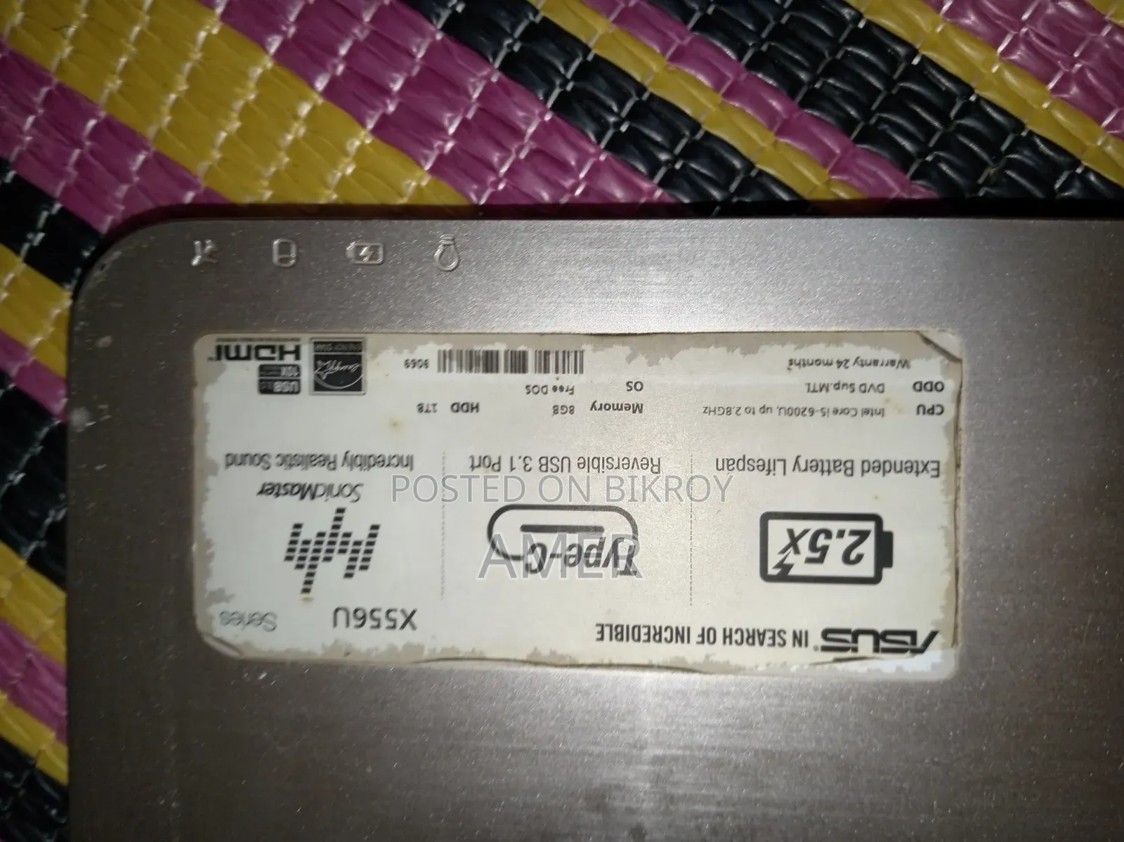 Laptop Asus X55U 32GB Intel Core 5 SSD 48GB