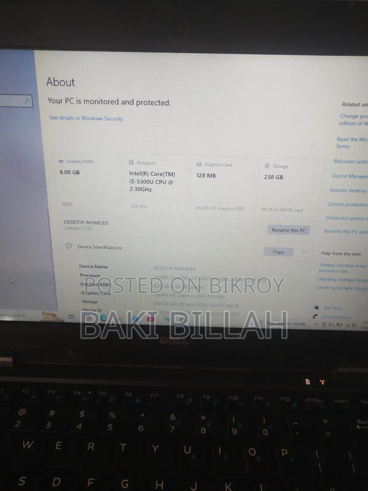 Laptop Dell 8GB Intel Core I5 SSD 256GB