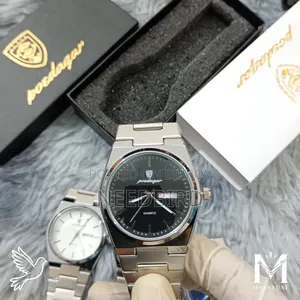 পোয়েদাগর ৯৩০ মেনস লাক্সারি স্টেইনলেস স্টিল কোয়ার্জ ওয়াচ | ৪ কালার