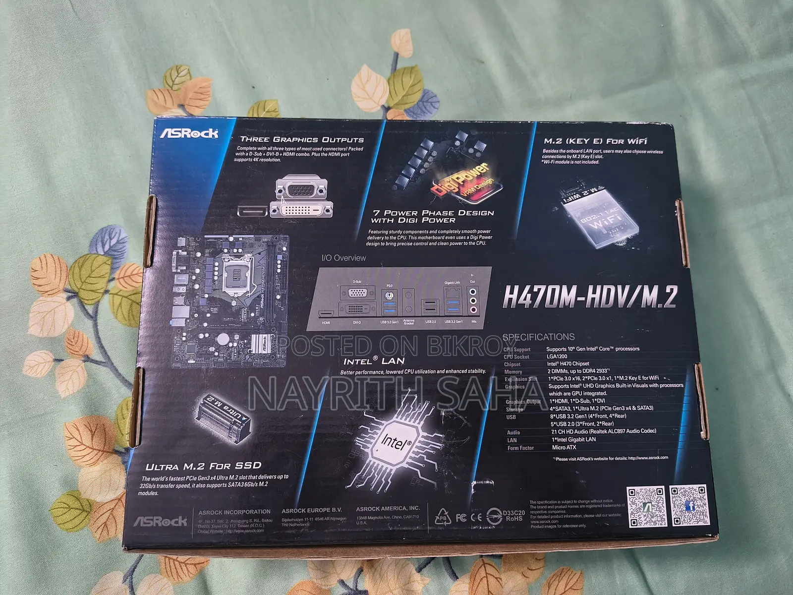 ASRock H470m-HDV/M.2 LGA1200 Motherboard | Fresh Condition (Used)