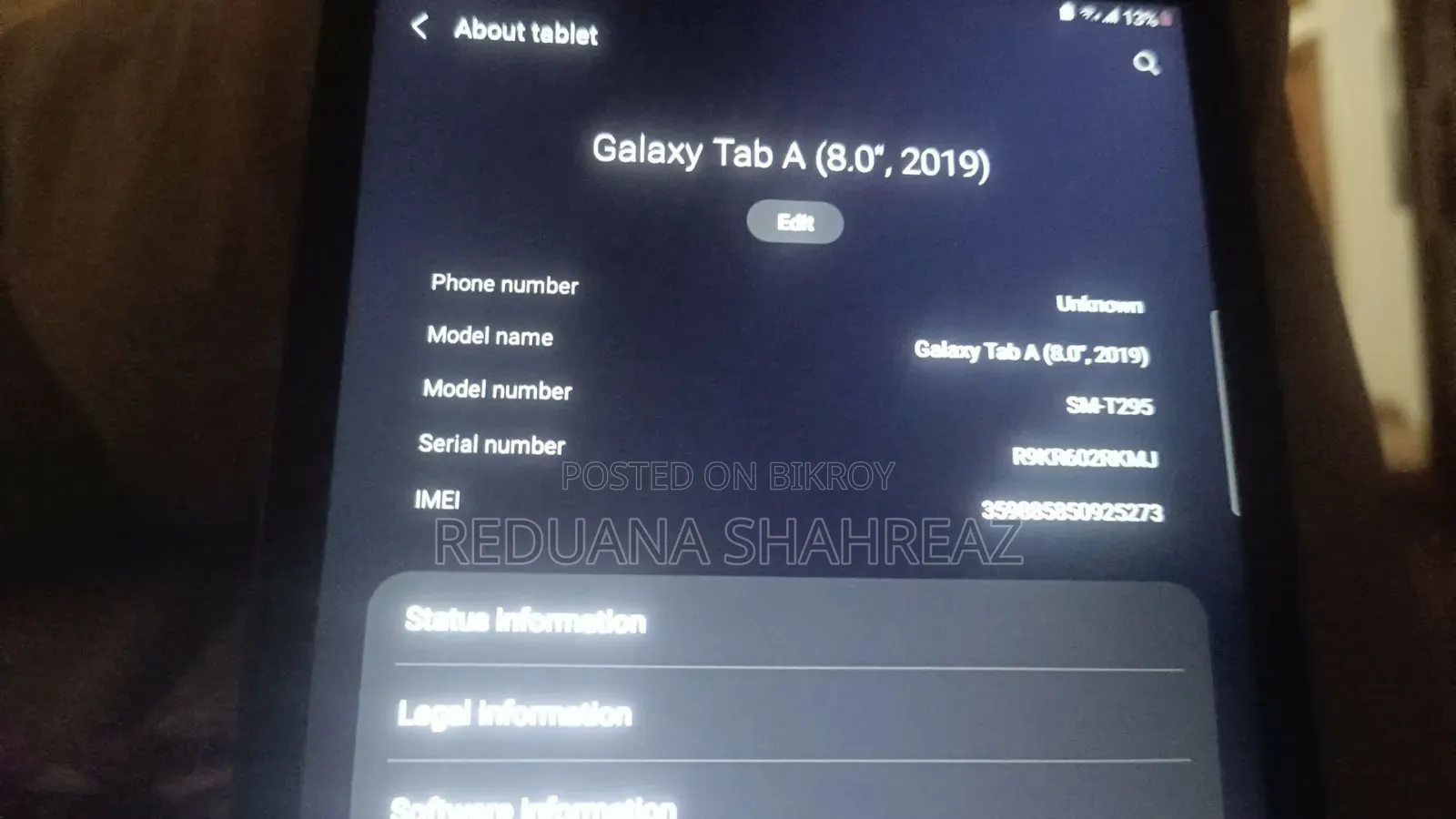 Samsung Galaxy Tab A 8.0 (2019) 8 GB Black