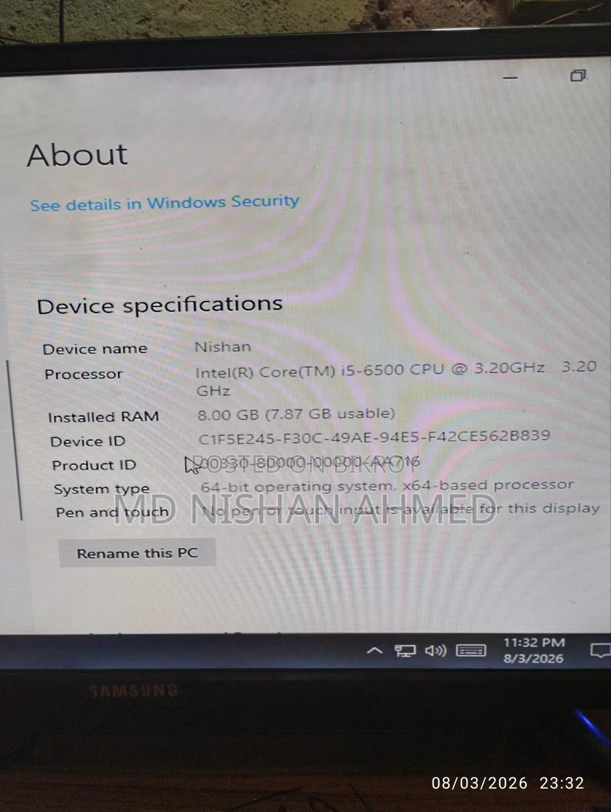 Desktop Computer 8GB Intel Core I5 HDD+SSD 500GB