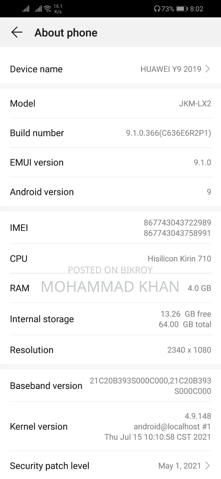 Huawei Y9 64 GB Black