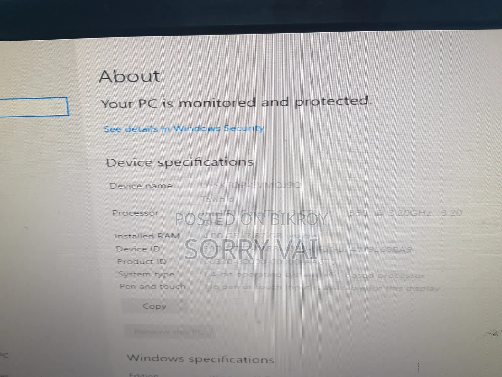 Desktop Computer 4GB Intel Core 3 HDD+SSD 512GB