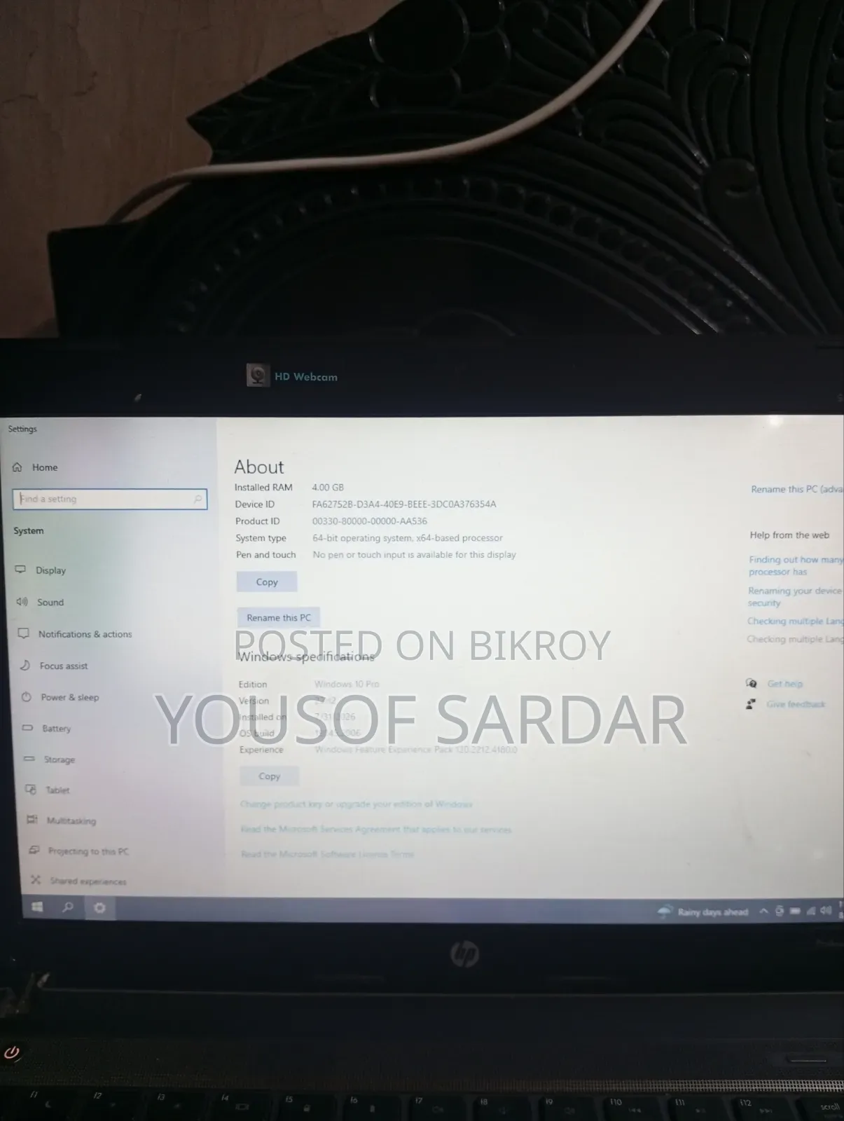 Laptop HP EliteBook 840 G6 4GB Intel HDD+SSD 16 GB