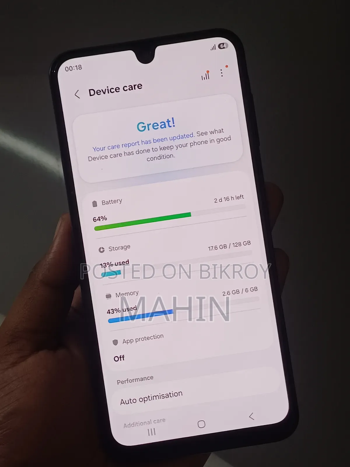স্যামসাং গ্যালাক্সি এ১৬ ১২৮ জিবি গ্রে