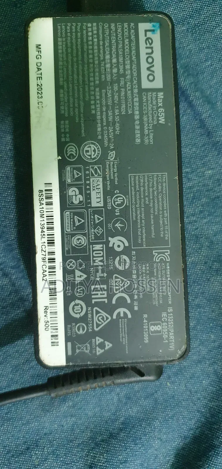 Lenovo Laptop Charger 65W Type-C