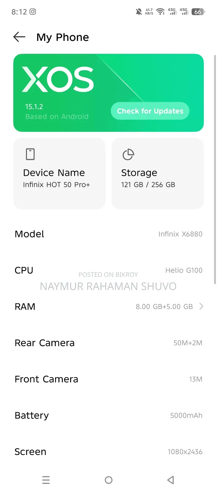 ইনফিনিক্স হট ৬০ প্রো+ ২৫৬ জিবি সিলভার