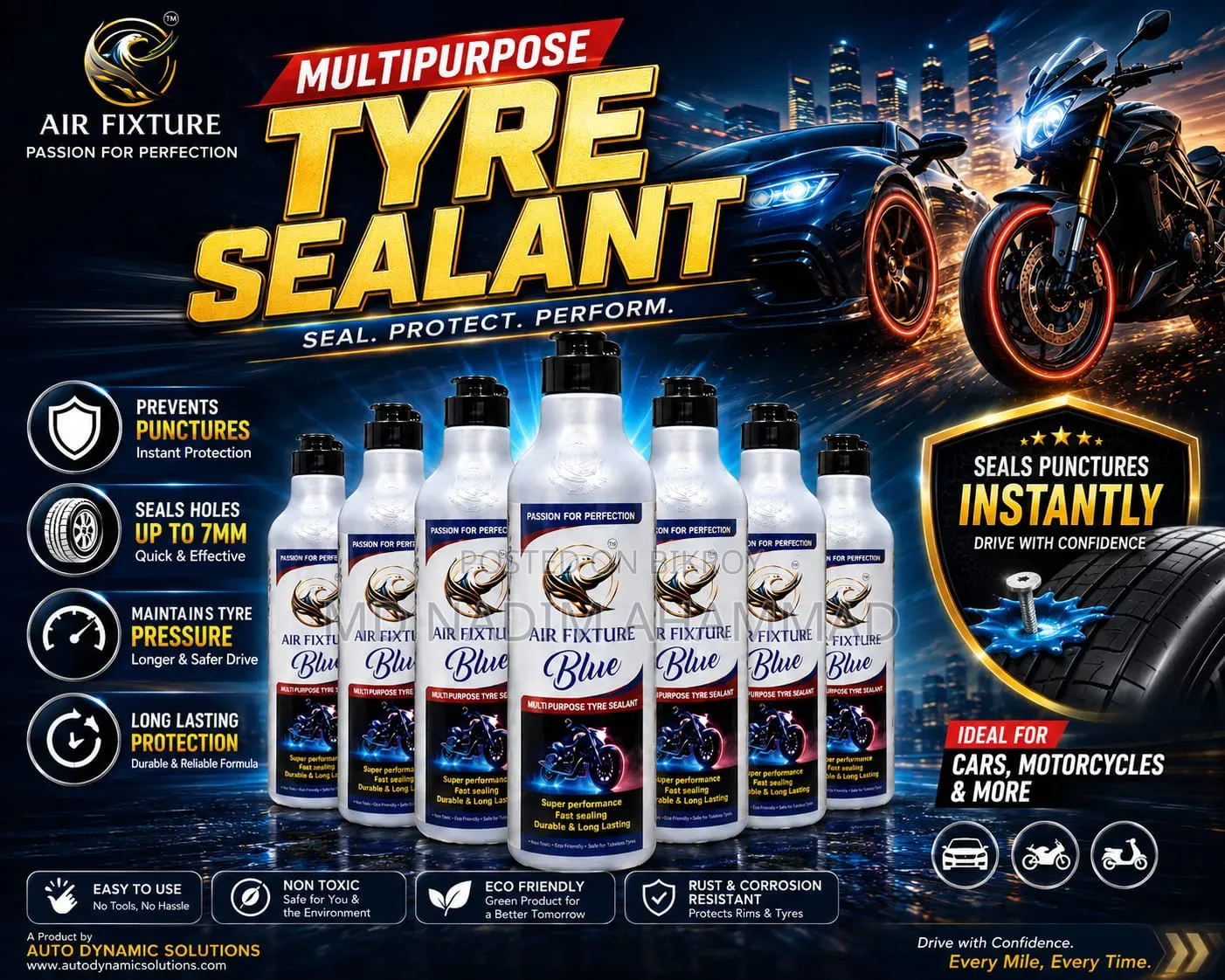 টায়ার জেল  Tyre Sealant Blue