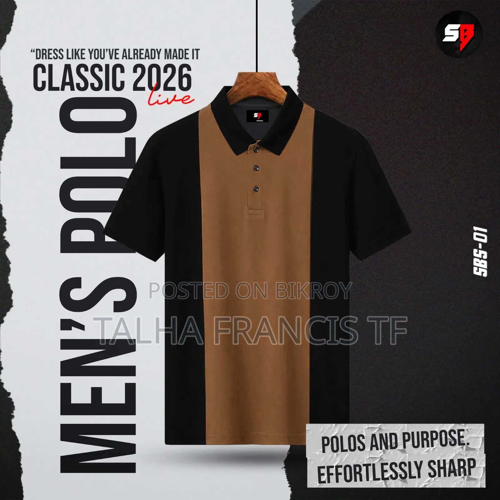 Premium Polo 2026 Navy With Black, Brown With Black