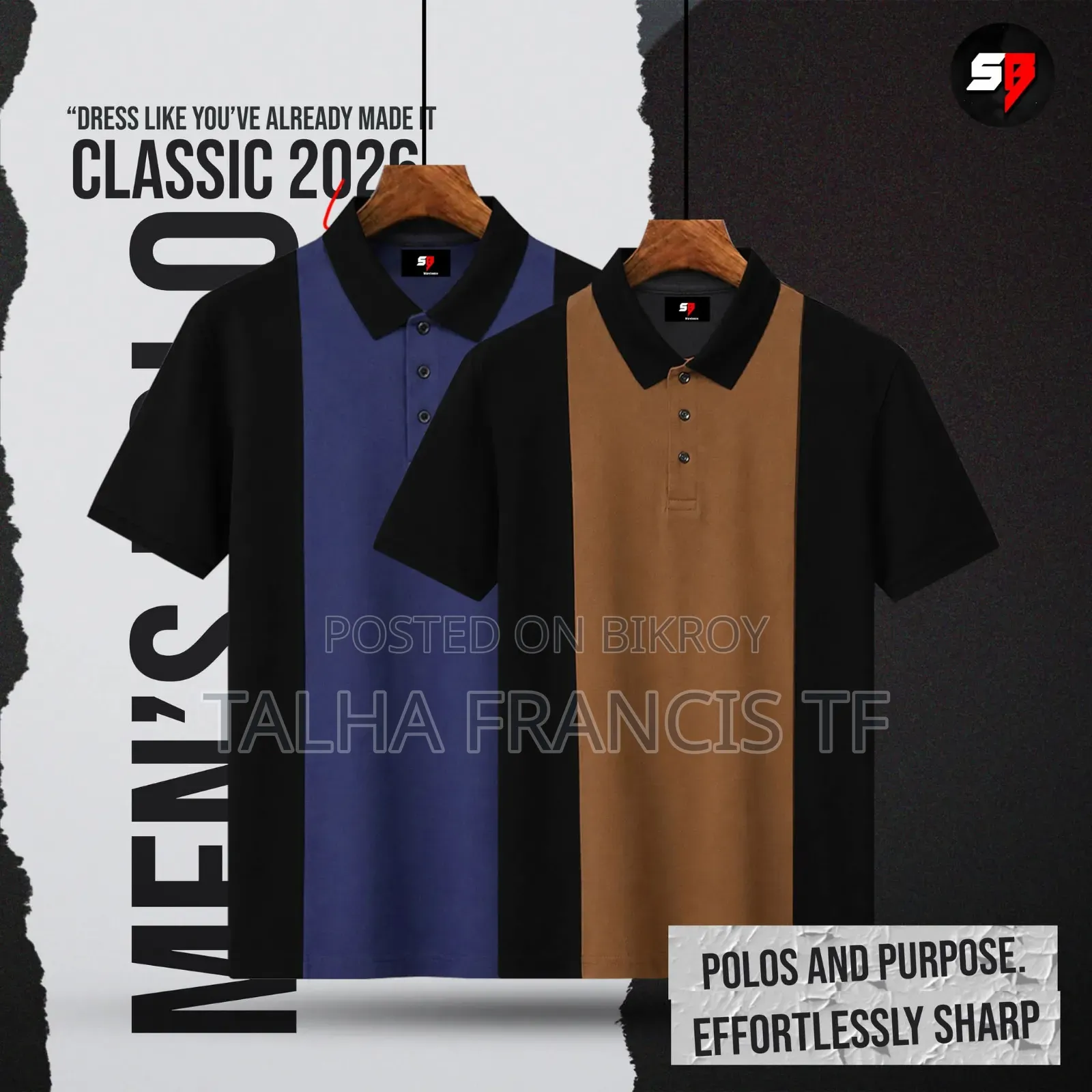 Premium Polo 2026 Navy With Black, Brown With Black