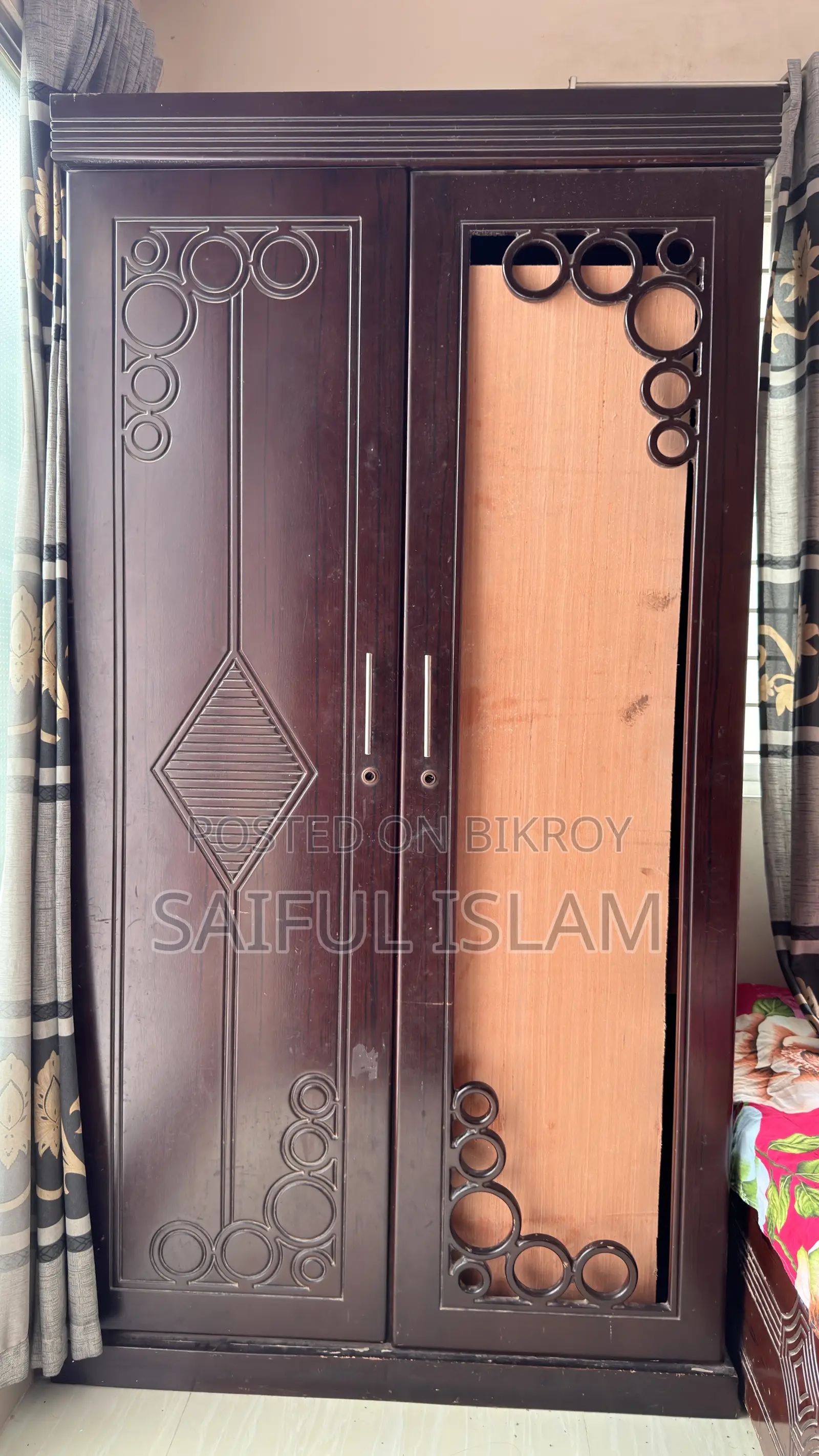 Malaysian Flying Wooden Almirah and Dressing Table for Sale