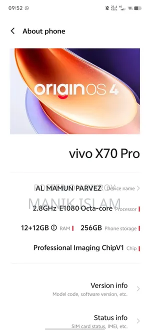 Vivo X70 Pro 256 GB Blue