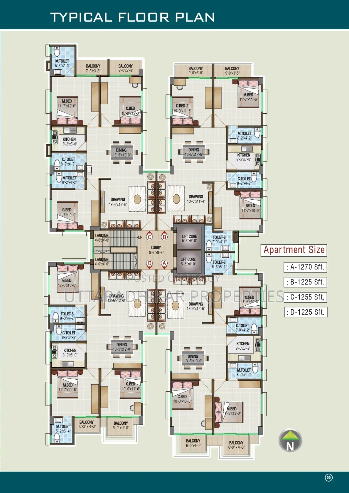 3 Bedroom Apartment in Upl Shwapno Neer, Cantonment for sale