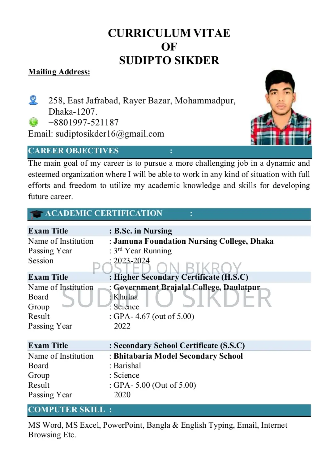 Healthcare Nursing CV