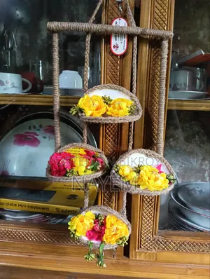 Handmade Jute Flower Wall Hanger | Home Decor Hanging Decoration
