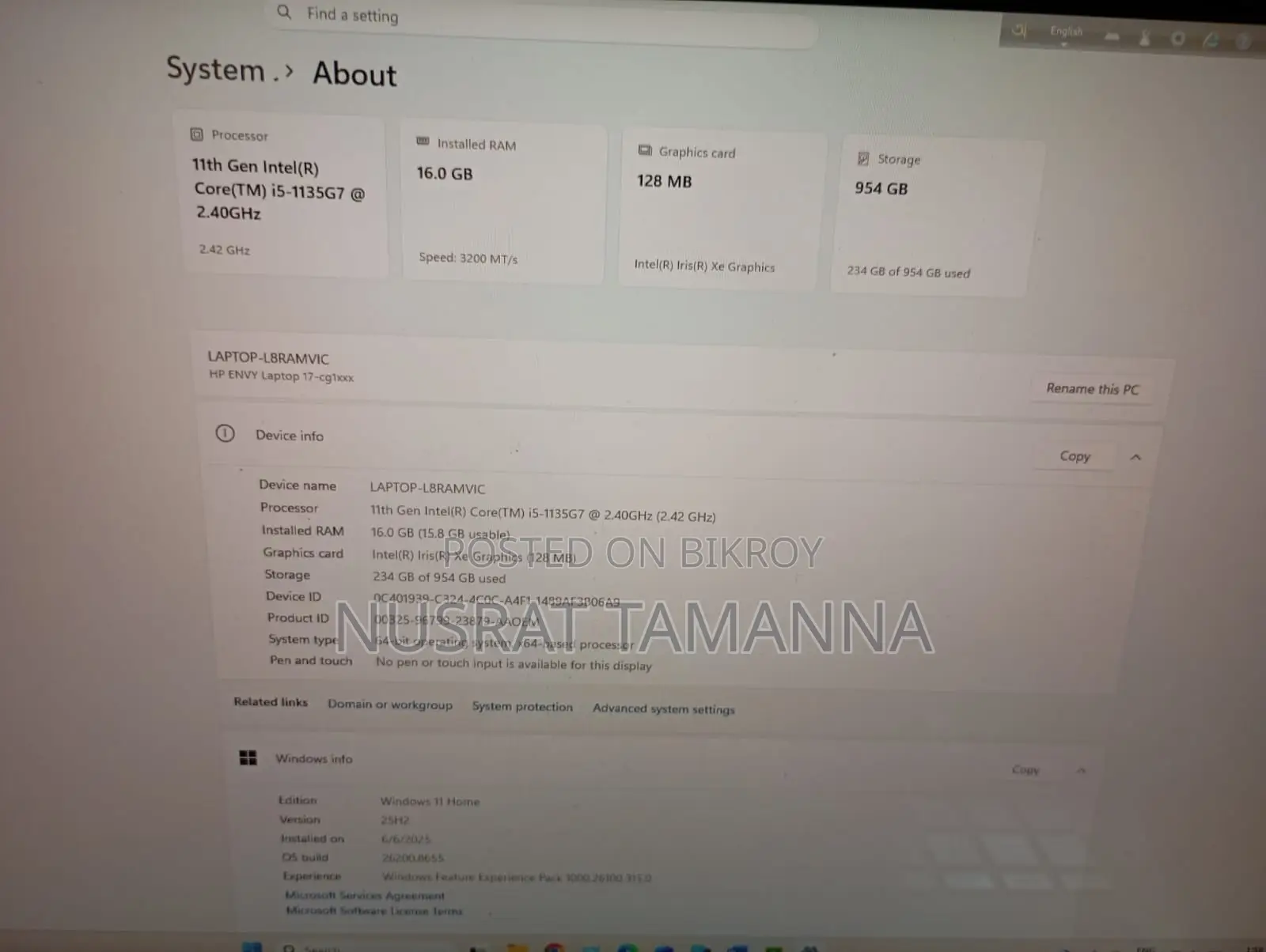HP Envy 17 Laptop 16GB Intel Core i5 SSD 1TB