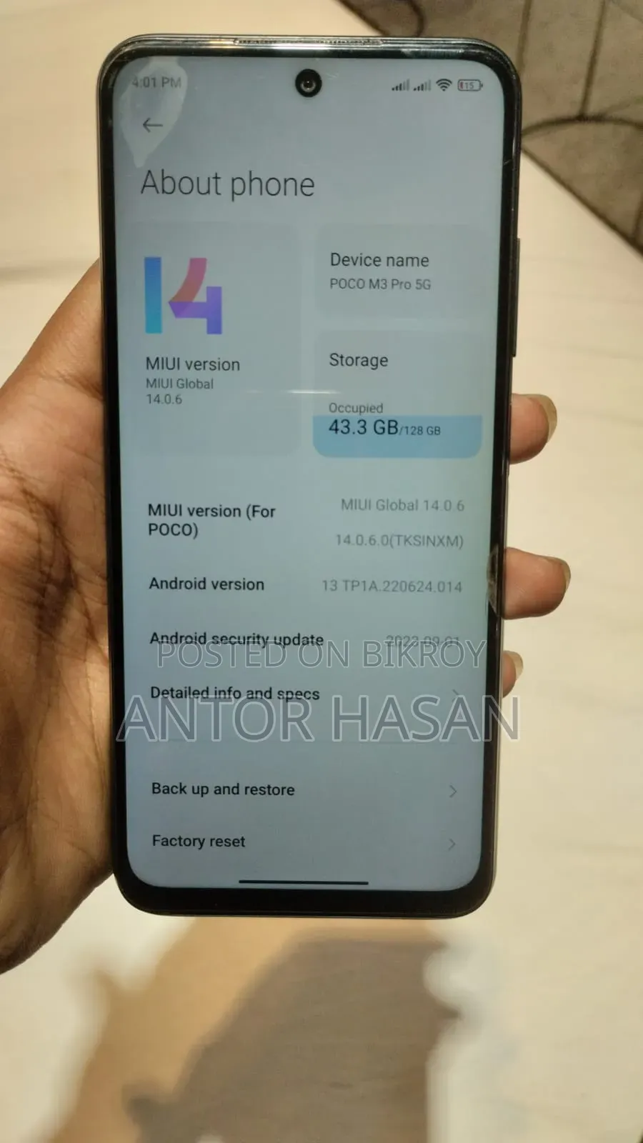 শাওমি পোকো এম৩ প্রো ৫জি ১২৮ জিবি ব্ল্যাক