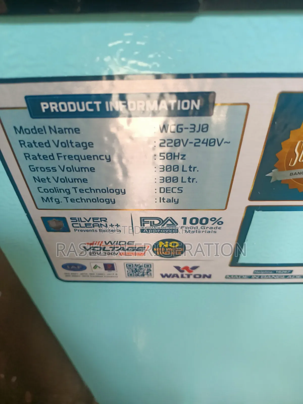 300 Liter Walton Refrigerator Model WCG-3jo-Ddel at a Special Offer of 33% Discount.